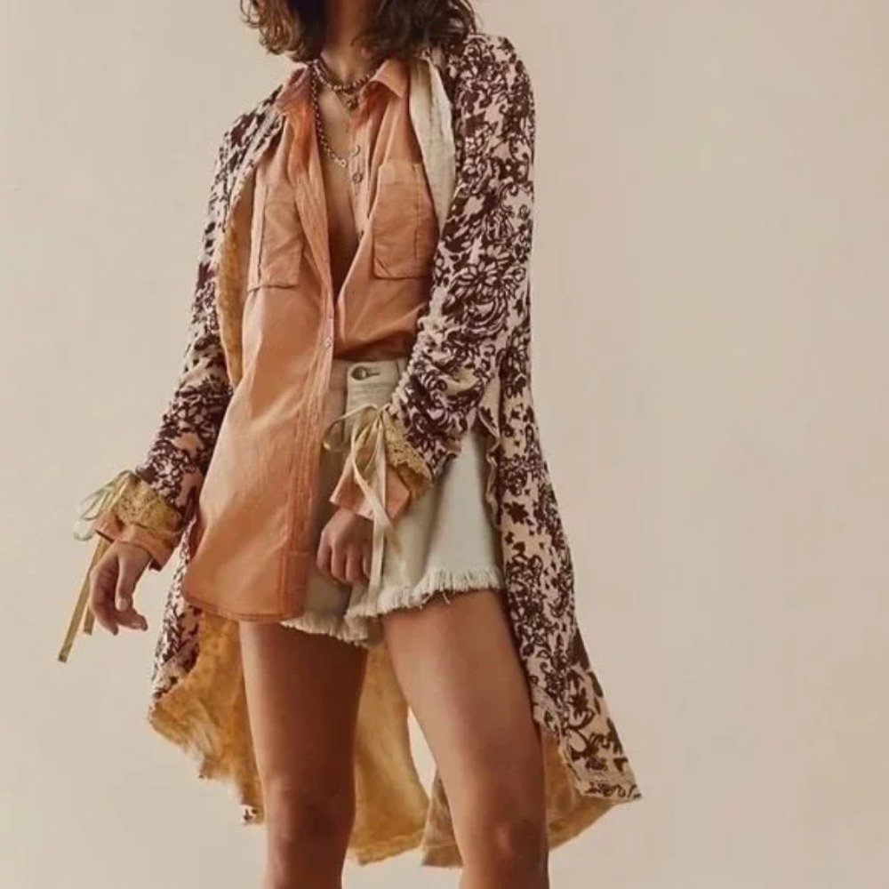NEW Free People Lara Doublecloth  Floral Duster Kimono Jacket XS S M 🔆🔆🔆